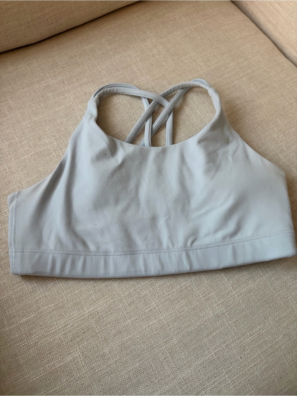 Athleta Light Gray Crossback Scoop Sports Bra - Soft Grey
